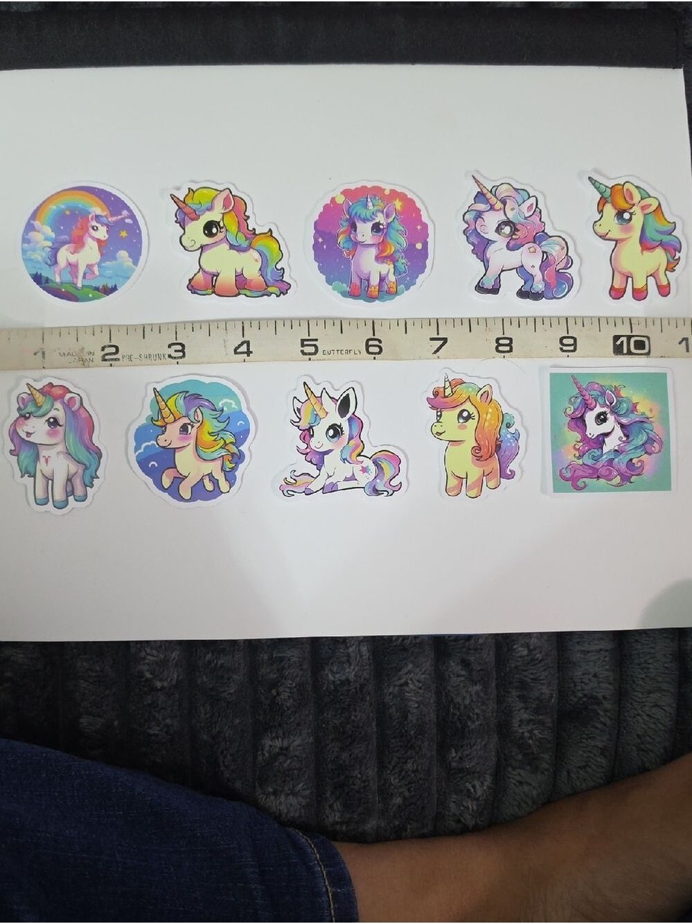 Set of Colorful Rainbow Unicorn Stickers - Lot Of Ten